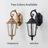 Applique murale LED sculptée de style européen vintage, résistante à la rouille, étanche, bicolore, avec verre prismatique transparent, pour commande en gros