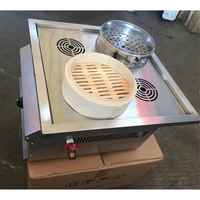 Cuiseur vapeur à gaz commercial compact pour pains, idéal pour les petits restaurants et les stands de petit-déjeuner, optimise l'espace sur le comptoir
