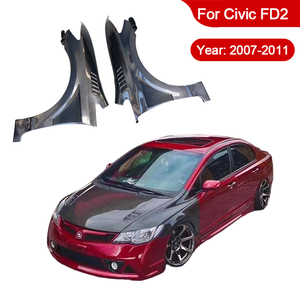 ชุดแต่งคาร์บอนไฟเบอร์สไตล์ JS สำหรับบังโคลนหน้ารถยนต์ฮอนด้า ซีวิค FD2 <span class=keywords><strong>4</strong></span> ประตู ปี 06-11 ชุดอัพเกรดบังโคลนและฝากระโปรงคาร์บอนไฟเบอร์ - Product Image 1