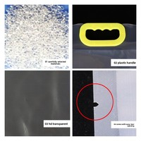 Sac sous vide transparent en plastique avec poignée, pochette d'emballage alimentaire en nylon de qualité alimentaire pour céréales et légumineuses