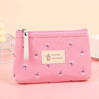 Dompet Koin Kanvas Cetak Tahan Air Multifungsi Kantong Pensil Pelajar Tas Cuci Portabel Ritsleting Kecil Dompet Wanita