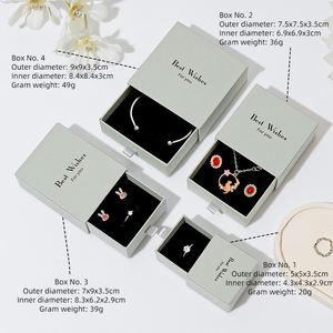 Çevre dostu karton kağıt sürgülü çekmece mücevher kutusu yüzük küpe bilezik kutusu kolye için ambalaj kutusu-takı - Product Image 2