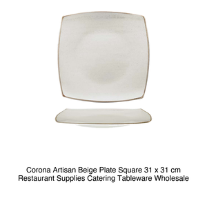 Assiette carrée beige artisanale 31 × 31 cm Corona Pa1605912912 - Product Image 2