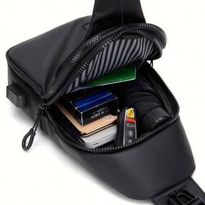 Men's Lightweight Korean Style Crossbody <b>Backpack</b> <b>Simple</b> Fashionable Student Travel Bag with Printable Logo Promotional Features - Product Image 4