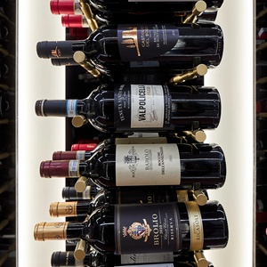 Estantes/Gabinetes/Bodegas de Vino de Pared Personalizados de Madera Maciza y Acero Inoxidable con Función de Refrigeración y Puertas Metálicas para Muebles de Hogar - Product Image 4