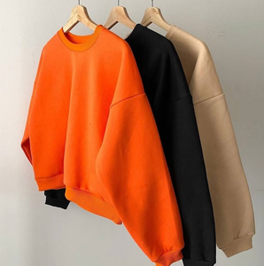 Venta al por mayor sudaderas personalizadas para mujeres Sudadera corta de lana de gran tamaño niñas Streetwear pulóveres hombro caído mujeres - Product Image 5