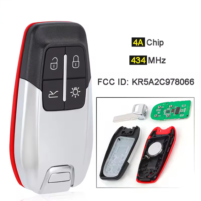 434MHz 4A Chip FCC ID: KR5A2C978066 4 Buttons Smart Remote Key Fob for Ferrari 458 588 488GTB 2014-2020 No Logo