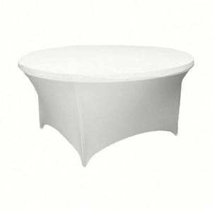 Housse de table ronde extensible de 60 à 72 pouces, lavable, résistante aux plis, pour mariage, banquet, fête d'anniversaire - Product Image 3