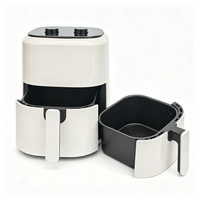 Friteuse à air électrique multifonctionnelle moderne carrée en plastique sans huile de grande capacité 4,5 L pour la maison