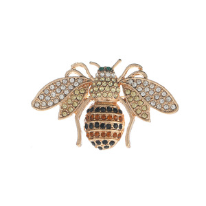 <b>Bee</b> Brooch Rhinestone Encrusted Zinc Alloy Women's Fashion Accessory <b>Gift</b> Insect Shape Micro Insert Style 1 - Product Image 5