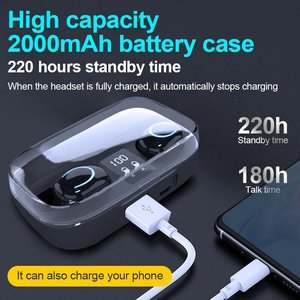 Écouteurs Bluetooth avec affichage numérique et batterie externe portable, mini-écouteurs sans fil M10 avec boutons intégrés - Product Image 2