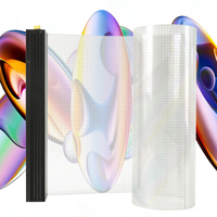 Écran LED Transparent Flexible pour Publicité, Panneau d'Affichage en Cristal pour Intérieur/Extérieur, Magasin de Détail, Éducation, Écran en Film de Verre
