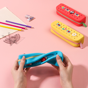 ODM&OEM Custom Casual Korean Style Silicone Pencil Case DIY Creativity Hole Punch Design Student Stationery Storage <b>Bag</b> - Product Image 3