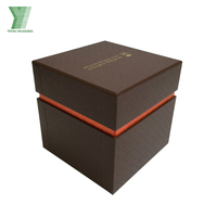 Boîte d'emballage de luxe en carton rigide avec couvercle et base carrés, acceptant l'impression de motifs personnalisés, pour pots cosmétiques, cadeaux et bougies