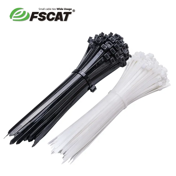 fscat kabelbänder 4,8 mm preis umweltfreundlich langlebig größe benutzerdefiniert nylon reißverschluss natural oder schwarz kabelbinder