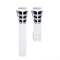 Le dernier bracelet en caoutchouc fluoré de luxe haut de gamme 11-03, modèle aileron de requin, avec option de personnalisation
