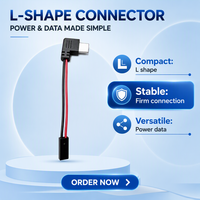Cable de Carga USB Tipo C Hembra de 90 Grados con Conector JST de 2 Pines, Arnés de Cables Rojo y Negro, Ensamblaje de Cable de Alimentación para PCB, OEM Personalizado