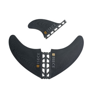 Aletas de tabla de surf de fibra de vidrio personalizadas <span class=keywords><strong>2</strong></span> + <span class=keywords><strong>1</strong></span> juego de aletas de propulsión aleta doble MR de lengüeta única con remolque para aguas oceánicas - Product Image 4