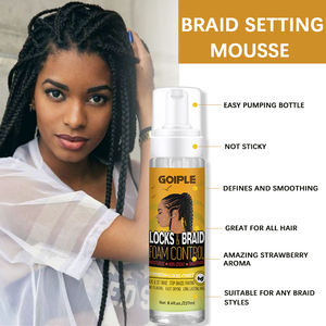 Pengaturan Rambut Kustom Mousse untuk Mengepang Kotak Sealer Kepang Cornrows Moose UNTUK WANITA HITAM Label Pribadi Kontrol Keriting Kepang Busa - Product Image 5