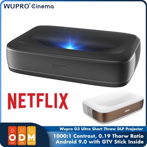 Proyector DLP <span class=keywords><strong>de</strong></span> Alcance Ultracorto Wupro G3, 1080P FHD, 600 ANSI Lúmenes, 3D, Smart Android, RGB, Láser, Google TV - Product Image 1