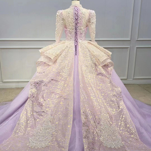 Robe de bal vintage rose princesse, robes de débutante, robe de princesse à manches longues pour Sweet 16, Wn031 - Product Image 2