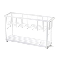 Égouttoir à vaisselle en métal pour évier de cuisine, type sur pied, pour comptoir domestique, multifonctionnel, double couche, mobile, à fixation par perçage