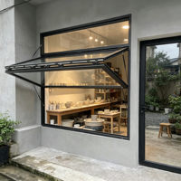 Fenêtre pliante en aluminium à grand panneau, verre trempé transparent, fournie par le fabricant HUACAI, pour complexe commercial