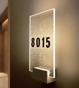 Plaque de numéro de <span class=keywords><strong>porte</strong></span> en acrylique 3D éclairée, alimentée par courant alternatif, pour l'<span class=keywords><strong>entrée</strong></span> de l'hôtel, panneaux de signalisation de chambre - Product Image 4