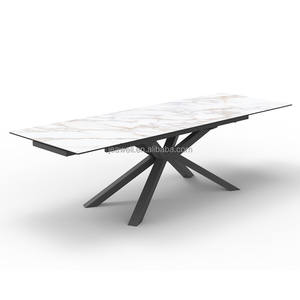 Juego de <span class=keywords><strong>Mesa</strong></span> de <span class=keywords><strong>Comedor</strong></span> <span class=keywords><strong>Extensible</strong></span> con Cubierta de Mármol Cerámico Inol de <span class=keywords><strong>12</strong></span> mm con Capacidad para <span class=keywords><strong>12</strong></span> <span class=keywords><strong>Personas</strong></span>, Fabricado con Patas de Metal y Cubierta de Piedra Sinterizada - Product Image 6