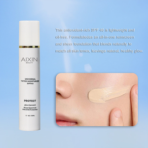 AiXin - Protector <span class=keywords><strong>Solar</strong></span> <span class=keywords><strong>Hidratante</strong></span> <span class=keywords><strong>con</strong></span> <span class=keywords><strong>Color</strong></span>, 50 ml, Protección UVA/UVB, Ácido Hialurónico, FPS 46, Base de Maquillaje - Product Image 4