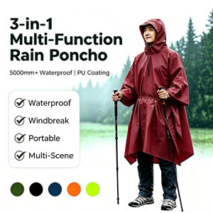 Impermeabile Multifunzionale Tre-in-Uno per Esterni, Riutilizzabile e Leggero, per Tenda/Escursionismo/Alpinismo/Campeggio, Compatto - Product Image 1