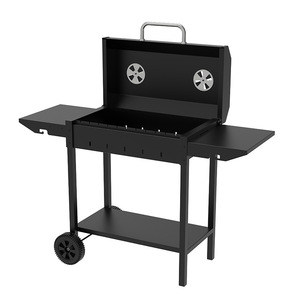 Multifunctional BBQ Grill Charcoal Smoker <b>Foldable</b> Outdoor Cooking <b>Cart</b> With Side Tables And Storage Shelf - Product Image 2