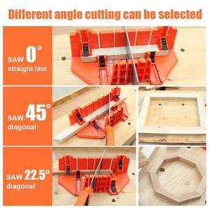Boîte à onglets réglable 22.5/45/90 degrés scie à métaux outil Portable jardin bois coupe boîte à onglets - Product Image 6