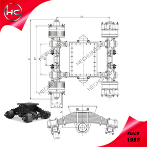 Trailer trục và hệ thống treo lắp ráp <span class=keywords><strong>buggy</strong></span> treo 24T - Product Image 2