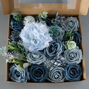 Zhuoou-caja de cartón decorativa para flores, con estampado de flores artificiales, Rosa <span class=keywords><strong>turquesa</strong></span>, azul real, a granel, venta al por mayor - Product Image 3