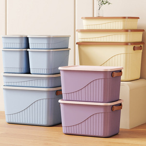 Boîte de rangement rectangulaire en plastique avec couvercle pour bureau salon snack jouet dortoir ou usage domestique - Product Image 1