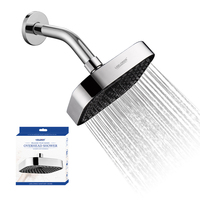 Bon marché, 15cm d'épaisseur, plafond supérieur de pluie carré, panneau de pulvérisation 3D, douche de tête chromée pour salle de bain