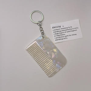 Yuxi Pettine Portachiavi Quadrato in Acetato con Logo Personalizzabile Stile Minimalista Ins Elegante Accessorio di Moda Pettini per Capelli Indossabili - Product Image 3