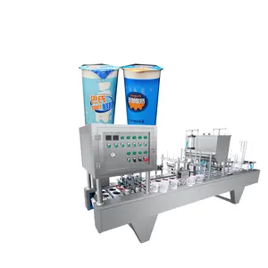 J & Ben Tasse Form Füllung Versiegelung Verpackung lineare Kunststoff Joghurt becher Maschine, 500ml Joghurt Füllung