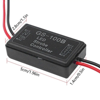 Module de contrôle stroboscopique LED Module de GS-100B automobile Accessoire moto 3 modes 12V-24V DC pour E-Bikes Trunks Tail Stop Light