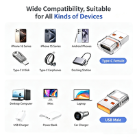 Adaptateur USB A vers Type C Femelle, Convertisseur OTG Type C Femelle vers USB A Mâle