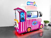 CE Ice Cream Fun Kiddie Rides 4 Seat Family Swing Bus Divertissement Jeu Vidéo Intérieur Jeu à pièces pour enfants Aire de jeux