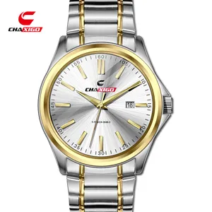 CHAXIGO Calendar Couple Sports Watch Waterproof Alloy Steel Band Small Fashion Quartz Watch