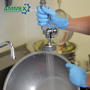 Ammex Nitrile Gloves <b>Textured</b> <b>Powder</b> Free Size M Non Sterile Disposable For Household Food Processing Beauty And Factory Use - Product Image 3