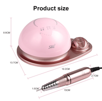 Perceuse à ongles SML rose/blanc/noir |   Polisseuse à haute vitesse pour les ongles et les pieds, 50 000 tr/min, avec 6 embouts de ponçage