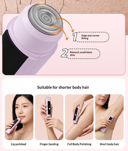Tondeuse et rasoir corporel portable pour femme, à tête incurvée polie, anti-emmêlement, pour un rasage confortable et précis à tout moment, kit de toilettage corporel - Product Image 2