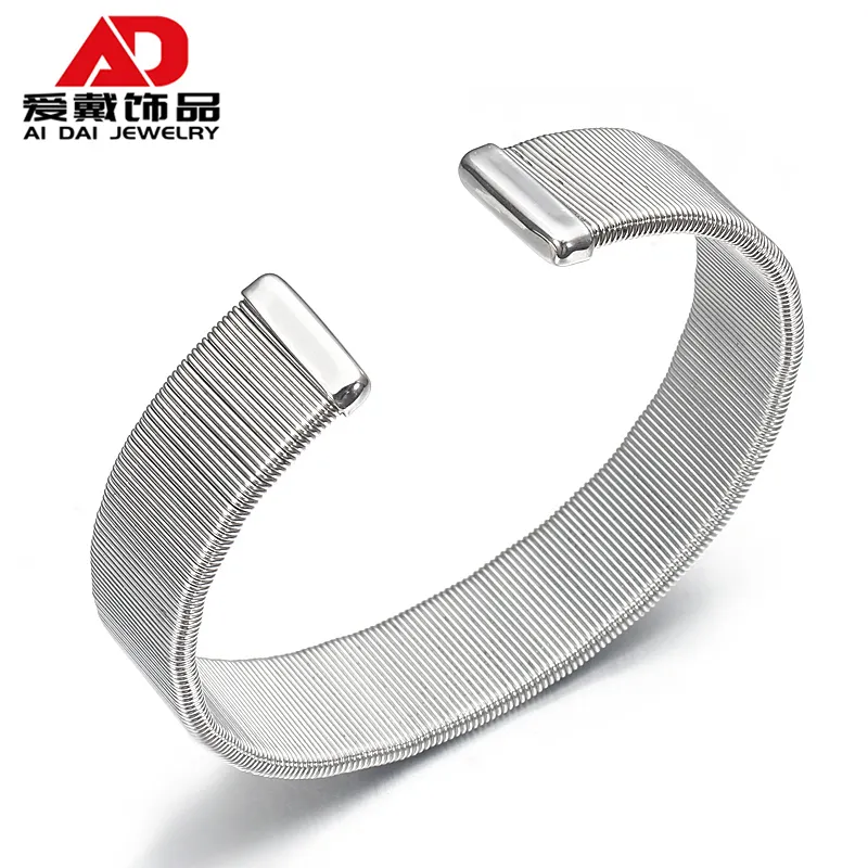 Nuovo braccialetto di cuoio di modo di alta qualità in acciaio inox braccialetto delle signore regalo