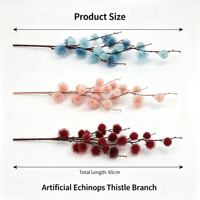 Branche de chardon artificiel Echinops de 90 cm, fleur globe pointue en plastique pour mariage, maison, vase, arrangement floral, vente en gros d'usine