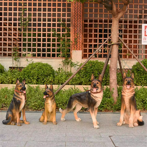 Vente en usine de figurines de chien berger <span class=keywords><strong>allemand</strong></span> grandeur nature, statues de chien en fibre de verre, artisanat en résine d'animaux mignons, statues de chien - Product Image 5
