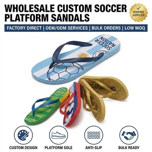 Chanclas de Fútbol Personalizadas al por Mayor, Sandalias de Plataforma con Estampado de Equipos de la Copa Mundial, Regalos para Fanáticos Directamente de Fábrica - Product Image 1